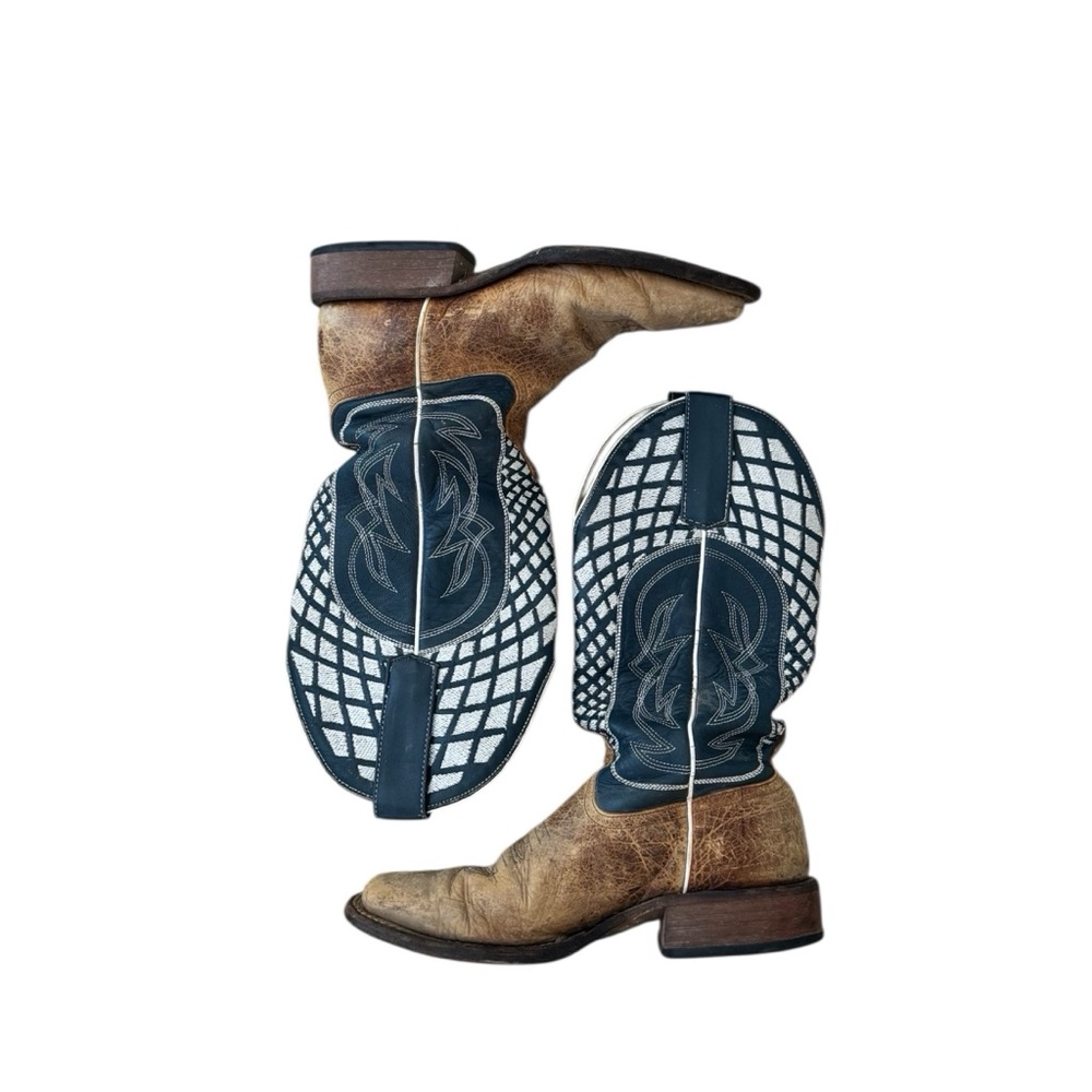 Anderson Bean Horse Power‎ Boys Western Cowboy Blue Boots Size 4